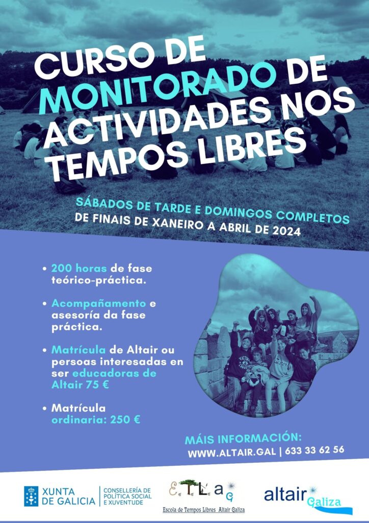 Cartaz do curso de Monitorado Altair Galiza 2024
